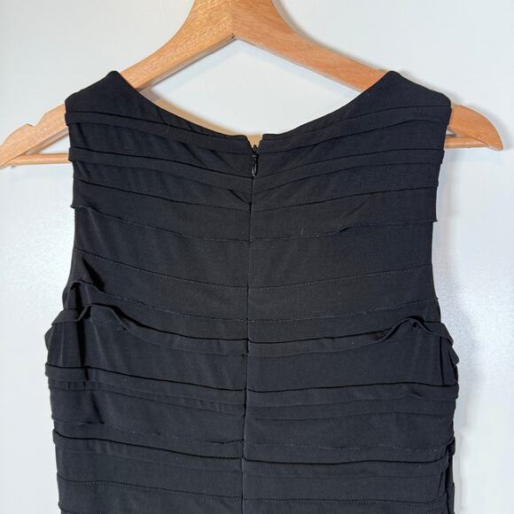 Calvin Klein Black Tiered Sheath Dress Minimalist Glam Cocktail Classic Chic - Picture 7 of 13